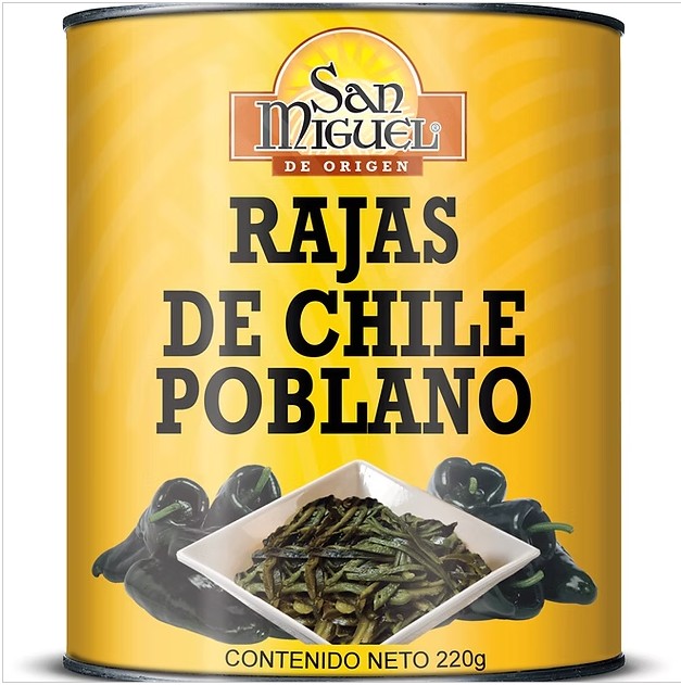 Poblano chilli in slices, 218g