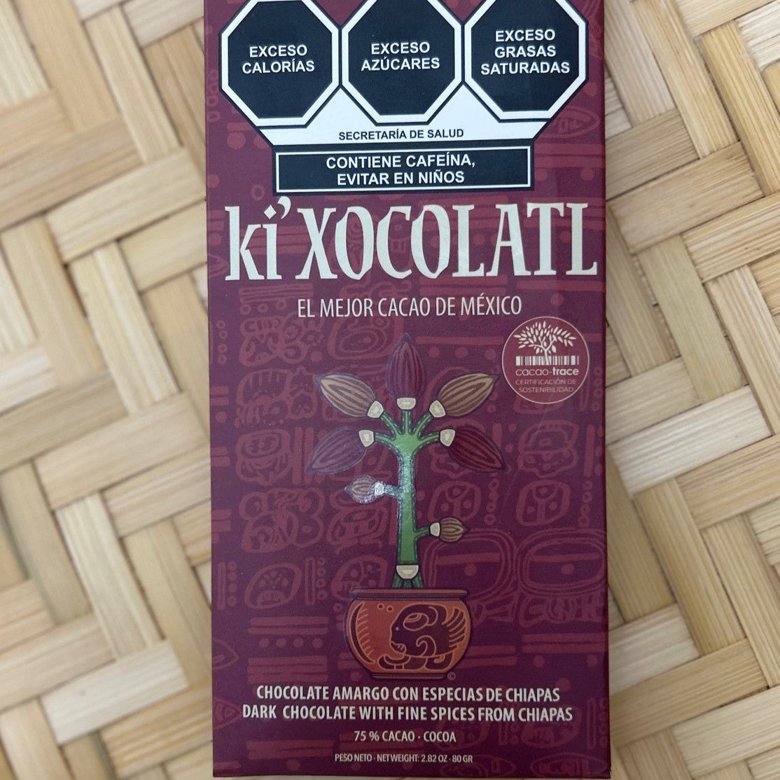 Semi-Bitter Chocolate with spices from Chiapas 75% cacao, 80g