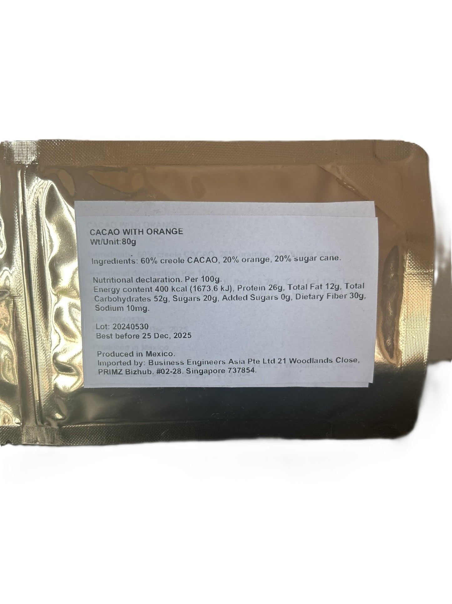 Cacao powder with orange, 80gr.