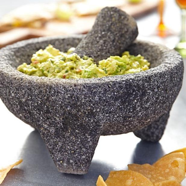 Molcajete Mortar, basalt volcanic stone 20 cm