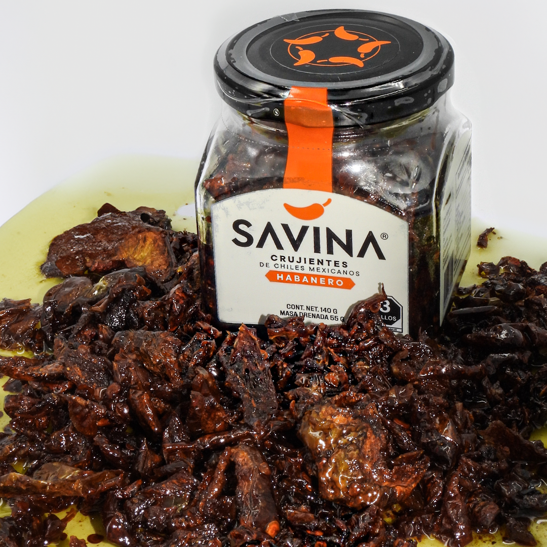 Crispy sliced “habanero” chilli in olive oil, very spicy, 140g.