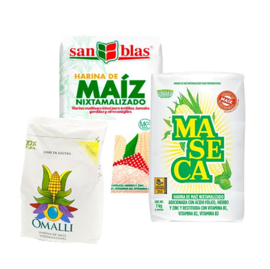 WHITE Nixtamalized corn flour. MASECA 1 Kg.