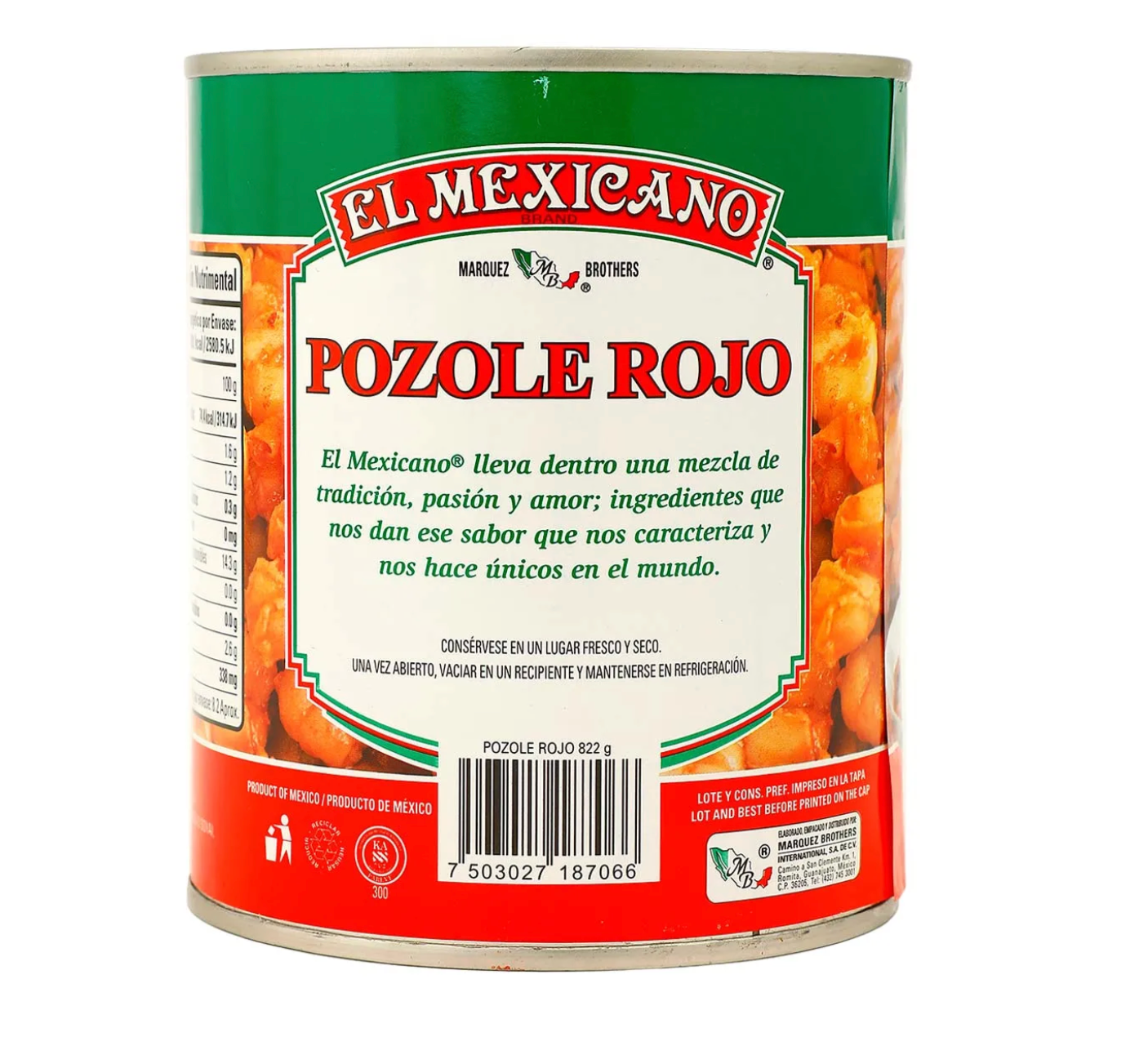 Hominy corn, Pozole with red sauce, ready to eat, 822 g