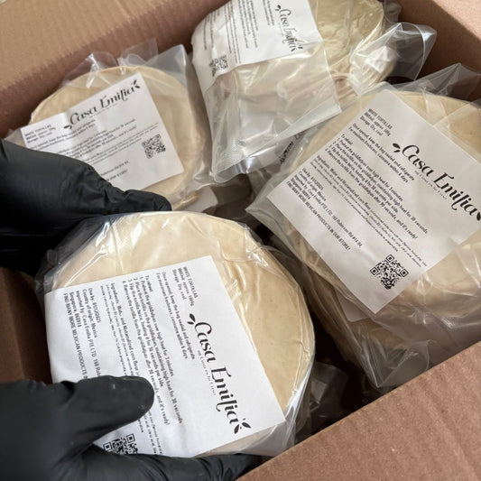 Authentic mexican WHITE corn tortillas (Made in MEXICO), fresh, vacuum-packed - 500g - 16cm