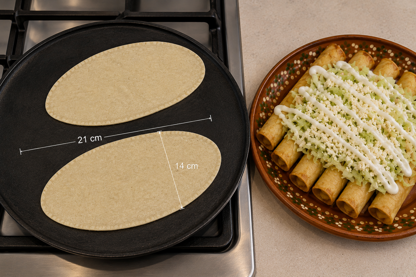 Casa Emilia - Oval White Corn Tortillas, vacuum-packed (500g) - From Mexico