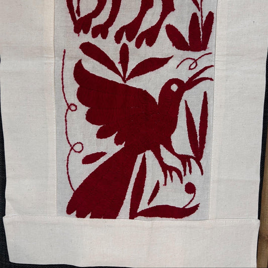 Handcrafted TENANGO mat, color red, 1m * 32 cm
